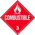 Placard 1 Sided Rigid-Worded Combustible