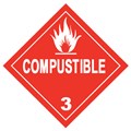 Placard Adhesive Back Word-Combustible